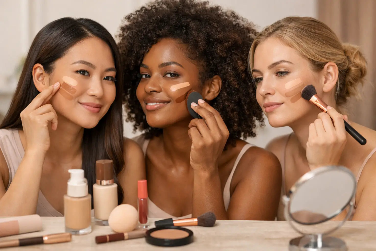 Shade Matching Examples Across Skin Tones