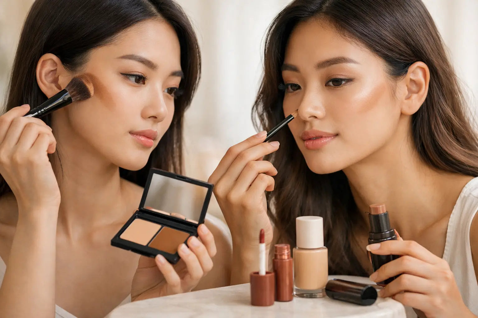 How to Use Shading Contour in Korean Makeup